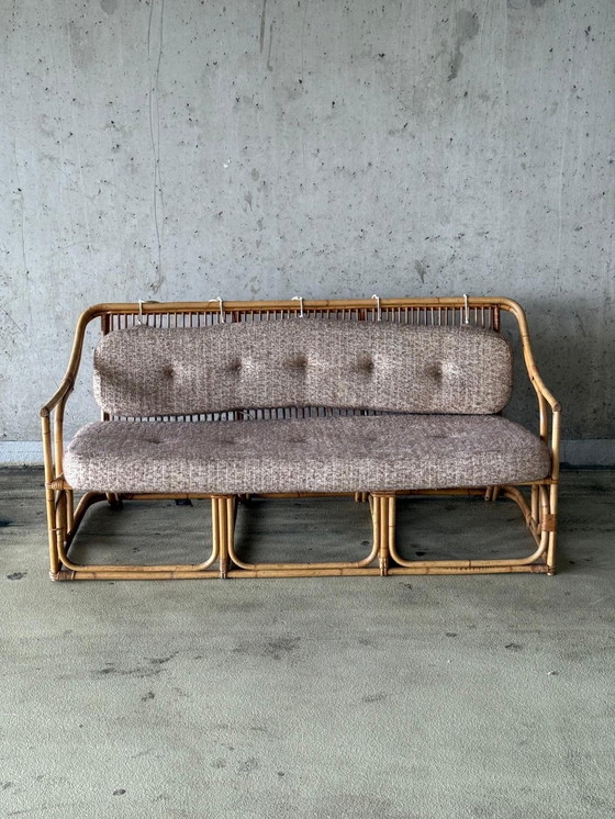Image 1 of Divano a 3 posti in bambù boho di metà secolo / divano