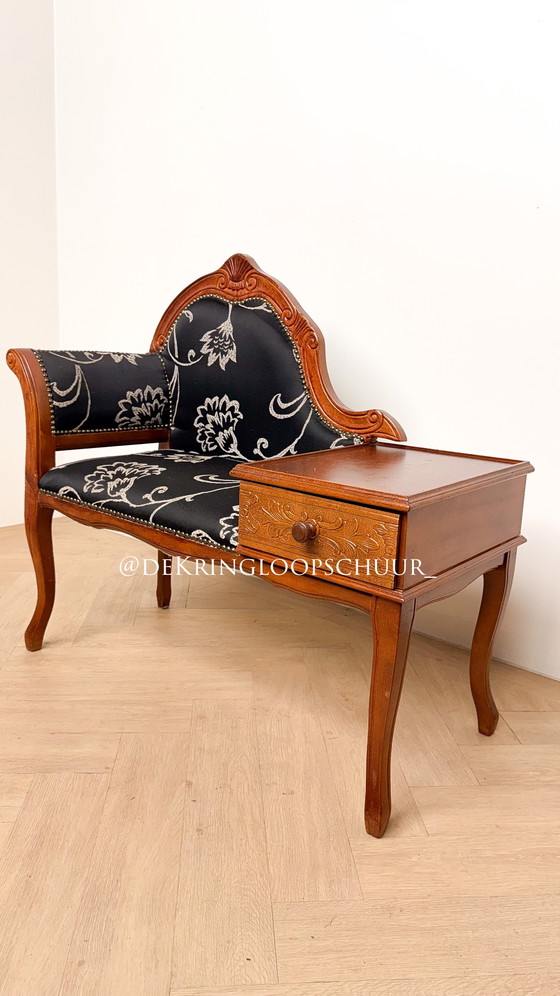 Vintage Telephone Bench Hallway Bench Gossip Bench – Side chairs, Wood (photo 4 of 5)