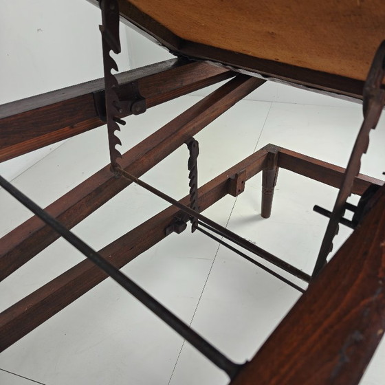 Lit d'hôpital militaire anglais ancien – XIXe siècle – Lits 1 personne, Wood, Leather (photo 15 of 16)