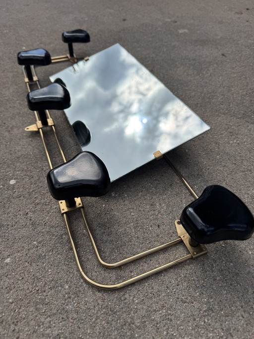 Porte manteau mural miroir années 60