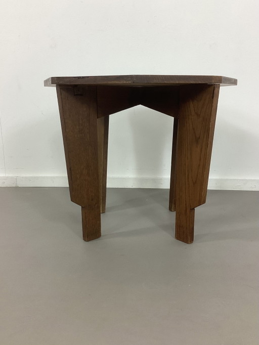 Mesa octogonal modernista Art Déco de la Escuela de Ámsterdam de la década de 1920.