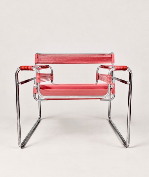 Silla Wassily Vintage — Cordón Espagueti Rojo, Italia