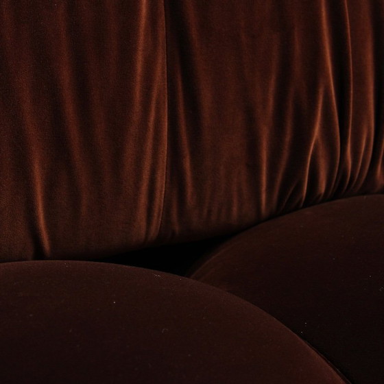 Image 1 of 2x Camaleonda sofa modules by Mario Bellini for B&B Italia in chocolate brown velvet, Italy, 1970s