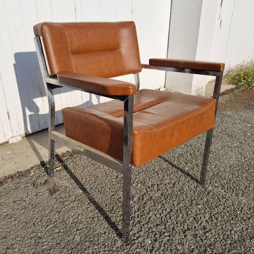 fauteuil M.Baughman, skaï orange, 1960