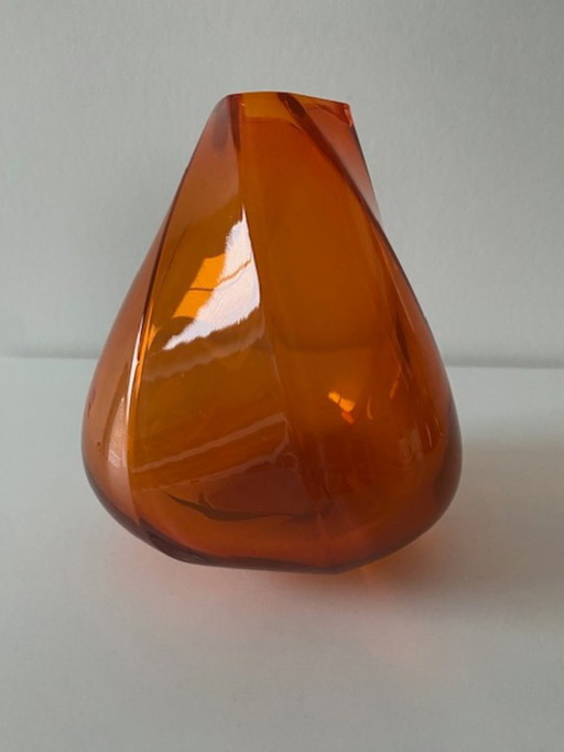 Orange Vase Royal Leerdam Crystal De Parme Design 2020 Lim. ed.