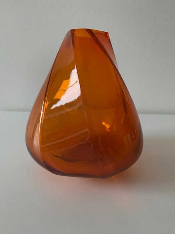 Image 1 of Orange Vase Royal Leerdam Crystal De Parme Design 2020 Lim. ed.
