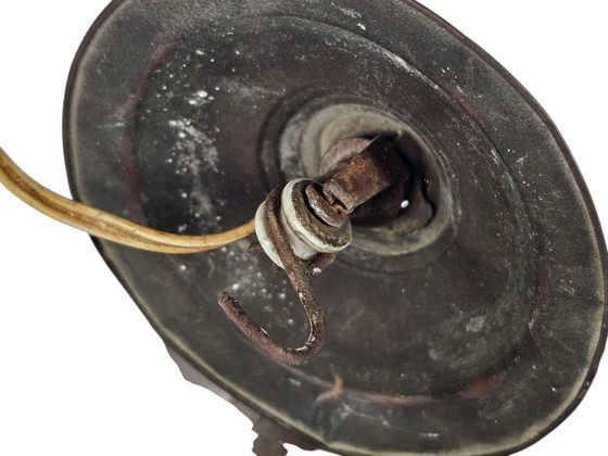 Image 1 of Scuola di Amsterdam - lampada a lanterna - vetro sfaccettato - rame - Anni '20