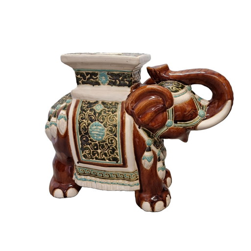 Vintage Keramiek Olifant Plantentafel