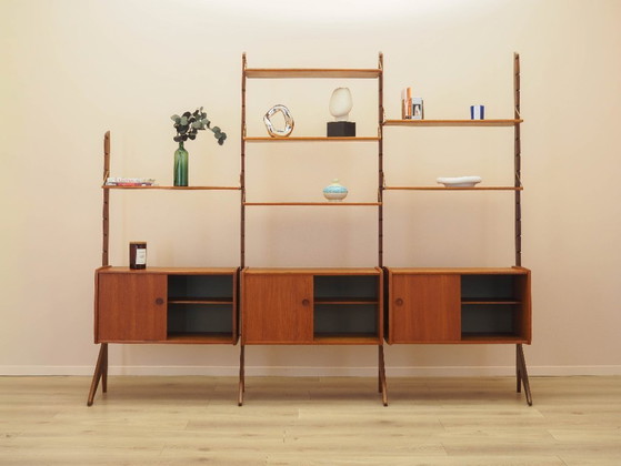 Image 1 of Teak modular shelving unit, Norwegian design, 1960s, manufactured by Blindheim Mobelfabrikk, designed by John Texmon & Einar Bli