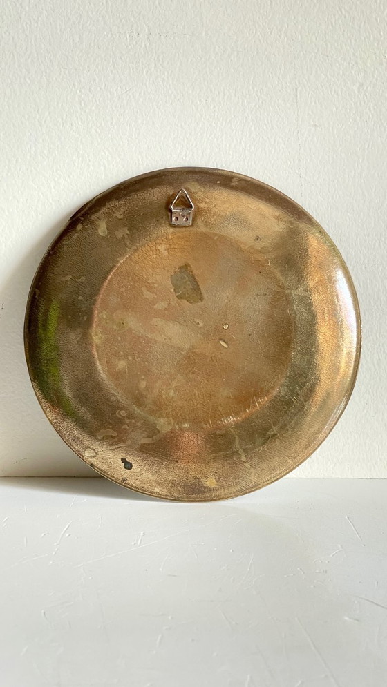 Image 1 of Vintage messing bord met vakjes