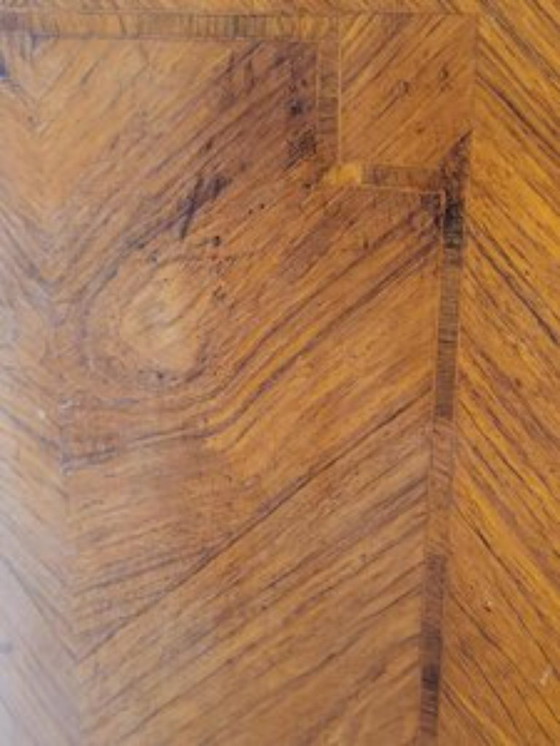 Image 1 of Louis XVI style tall cabinet in wood and French marble slab