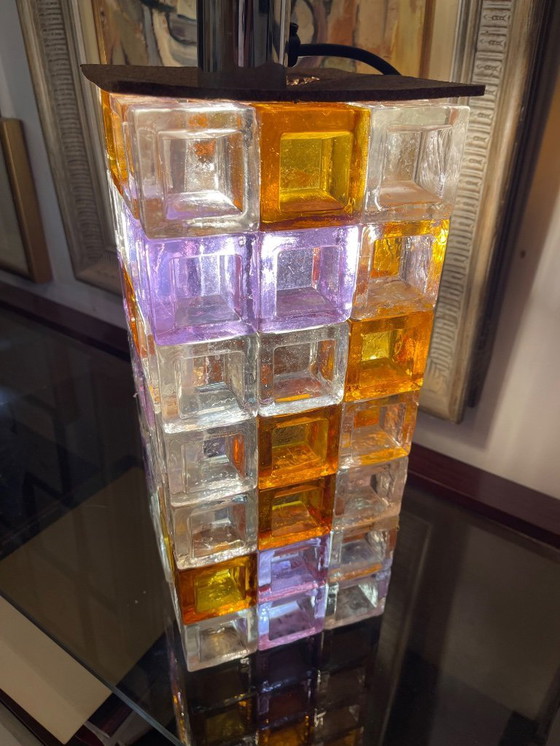 Image 1 of Albano Poli by Poliarte Tafellamp Glas Murano 5 lampen XXL, Italië, 1970