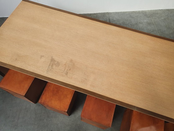 Image 1 of Oak Brass Vintage Design XL table custom made