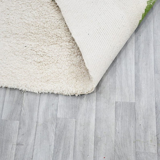 Tapis en Laine Beni Ouaraine Blanc et Vert Taille 1,4/2,6 M – Ahrend, Wool (photo 7 of 7)