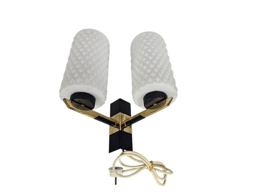 Targetti Sankey - Applique murale - 2 bras - Italie - luxe - laiton - métal - verre - années 50