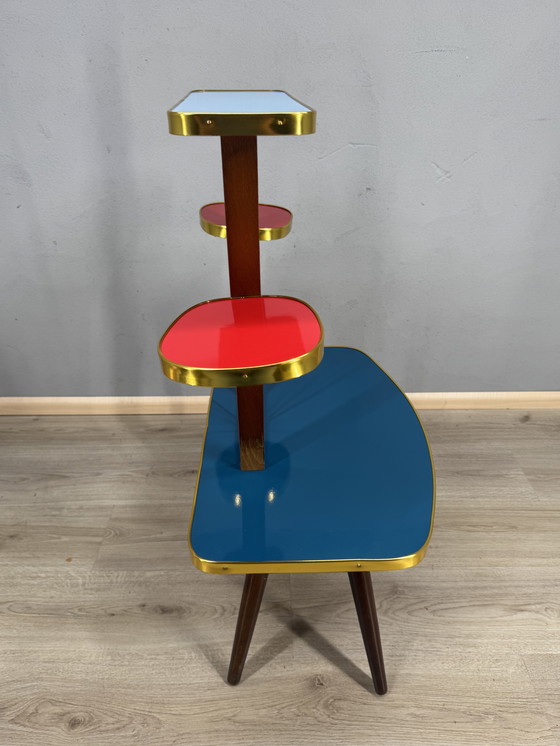 Image 1 of Vintage Formica Mid-Century Plantentafel met Space Age vibes