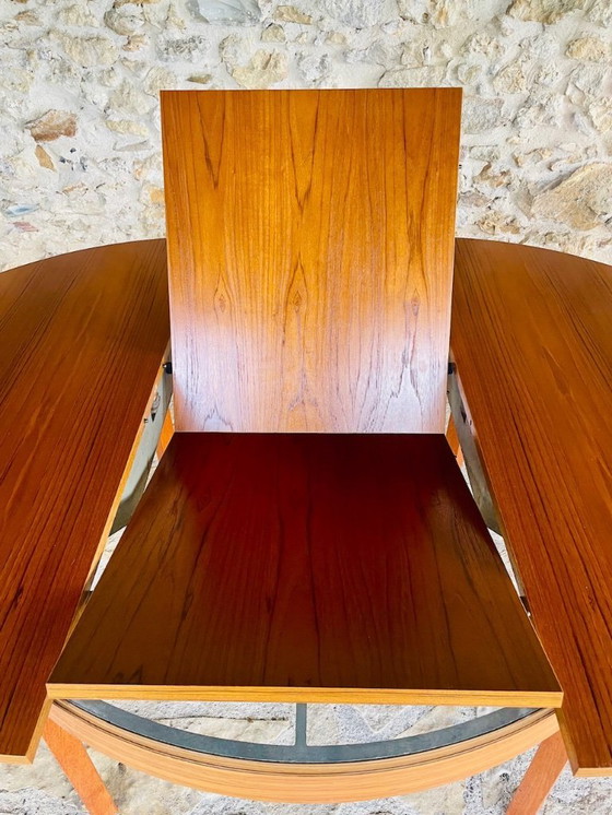 Image 1 of Mid-Century Extendable Teak Dining Table with Butterfly Leaf, By Van Pelt, 1960s