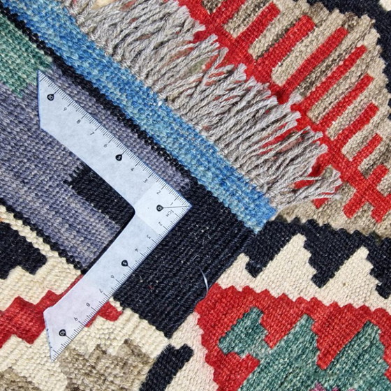 Großer afghanischer Kelim-Teppich – handgewebte Wolle, Maimana-Design (182 x 247 cm) – Teppiche & Läufer, Wool (photo 5 of 6)