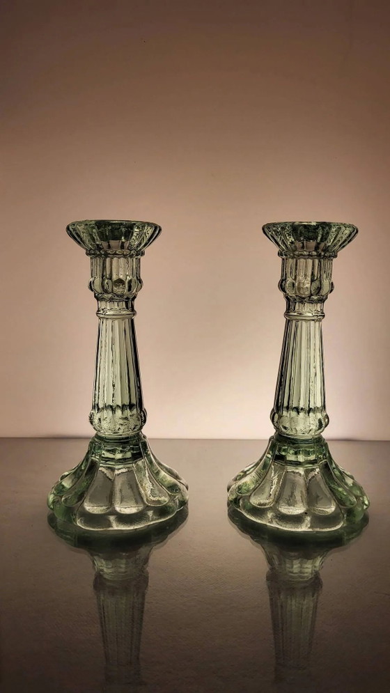 2 Glass candle holders – Crystal, Vintage (photo 9 of 9)