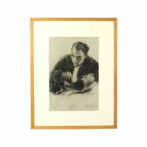 Kohlezeichnung Jurist Art Driesschaert 1974