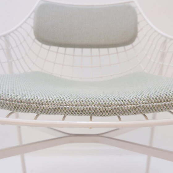 Image 1 of Set van 8 moderne witgelakte stalen fauteuils