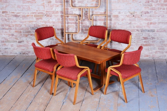 Ensemble de six chaises originales de style Mid-Century, par Ludvik Volak, en érable, République tchèque, (photo 17 of 19)