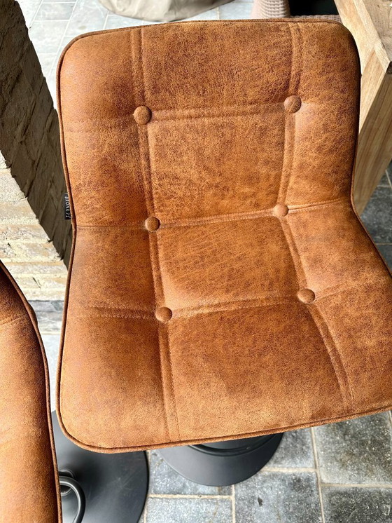 Image 1 of set of industrial bar stools, adjustable