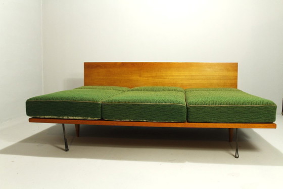 Interier n.p. PRAHA Pohovka 54-16 divano letto, verde, Divani letto, Legno, Tessile, Vintage (foto 9 di 15)