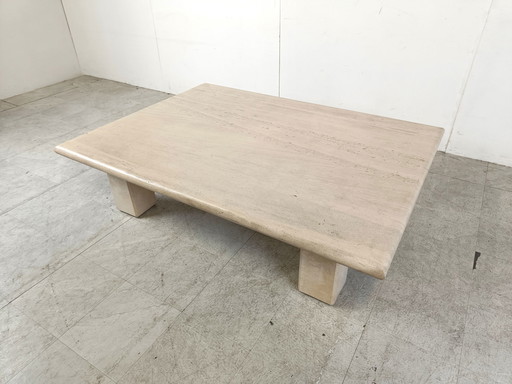 Vintage Couchtisch aus Travertin