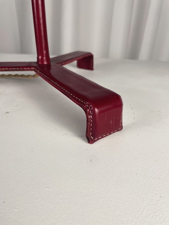 Image 1 of Adnet statieflamp met lederen bekleding