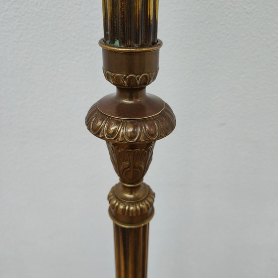 Image 1 of Brass gold rococo standing coat rack Hollywood Regency hall tree