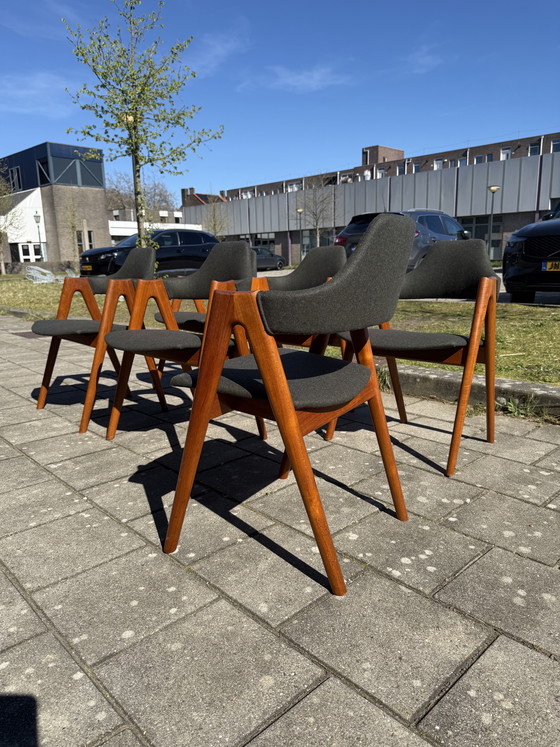 Image 1 of 6x chaise 'Compass' restaurée, Kai Kristiansen '60