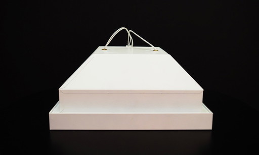 Lampe suspendue blanche, design danois, années 1970, fabricant : Louis Poulsen