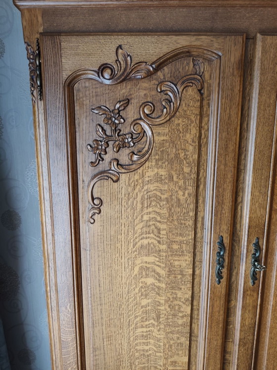 Vintage wall/buffet cabinet in Louis XV style – Wall cabinet, Wood (photo 10 of 15)