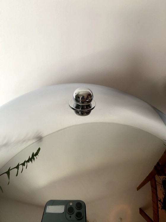 Image 1 of 2x Mid - Century Massive Chrome Mushroom Table Lamp Desk Lamp