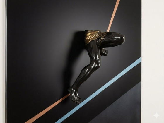 Image 1 of Große Waal-Skulptur aus Mischtechnik von Patrick Deschrijver „Der Seiltänzer“, Belgien 1986