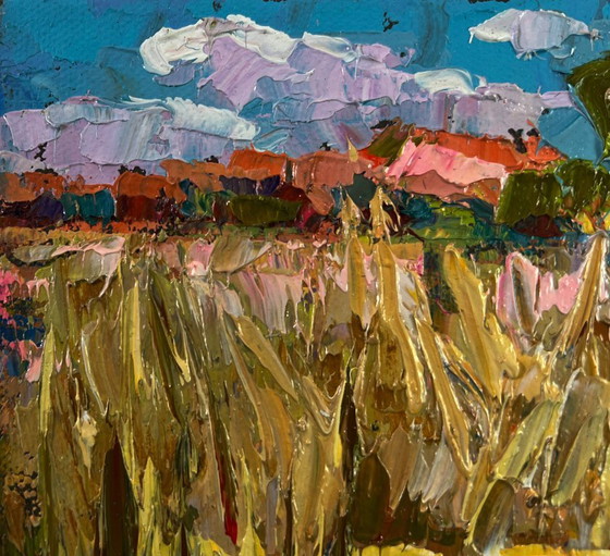 Image 1 of Original Oil Painting Summer River Landscape Silence of the water