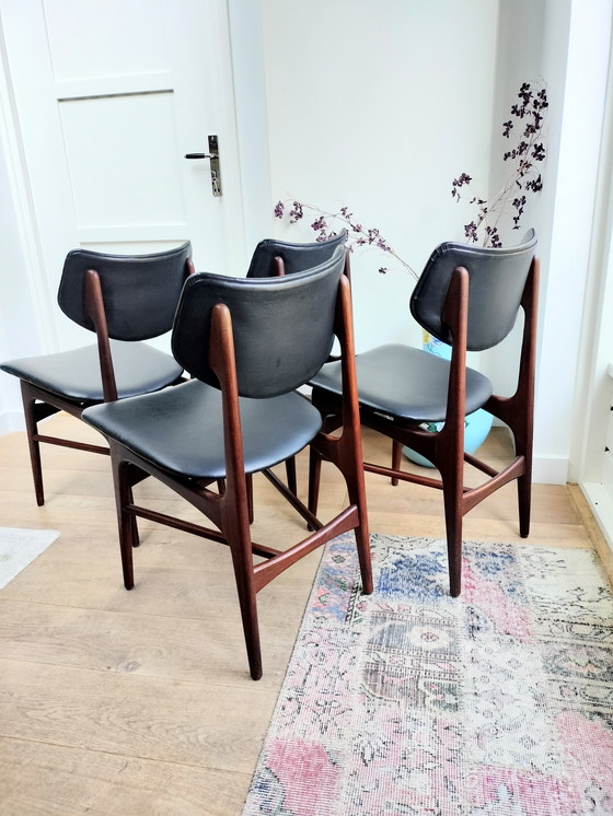 Image 1 of Vintage set of 4 Louis van Teeffelen 'Hamar' dining chairs
