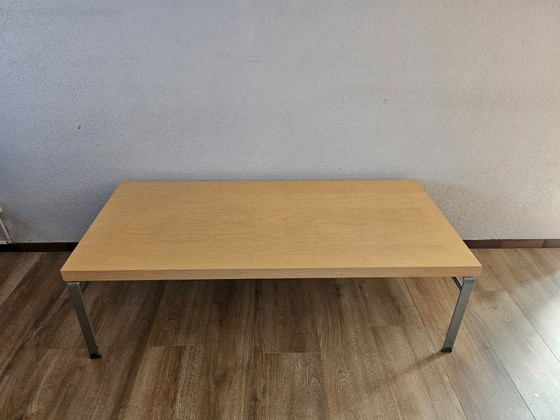 Image 1 of Kinnarps Wilson Design Coffee Table – Birch & Chrome – Minimalist