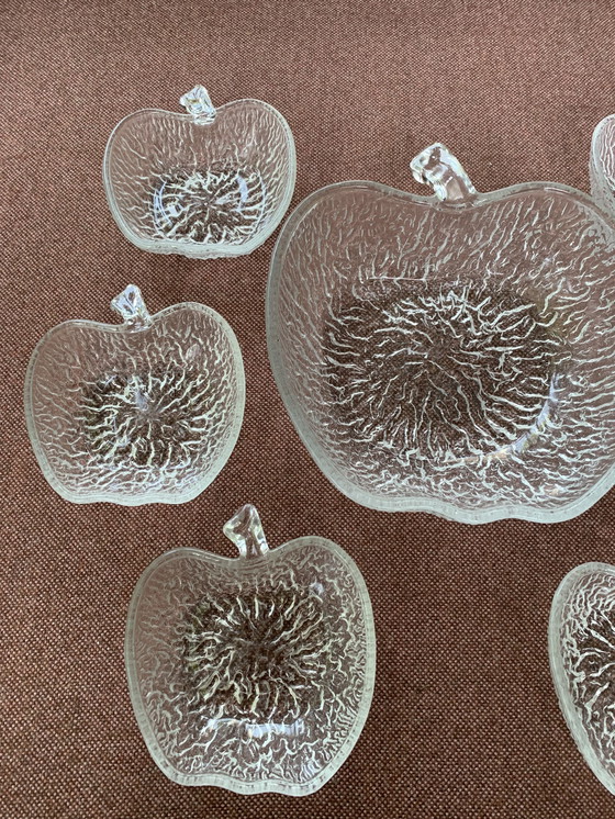 Image 1 of Complete Set Vintage Appel Schalen Glas CoVetro Italië Jaren 70