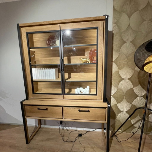 Metalo Buffetkast 2 Glasdeuren 2 Laden – Henders &Amp; Hazel, vitrinekasten, Plexiglass, Fiberglass