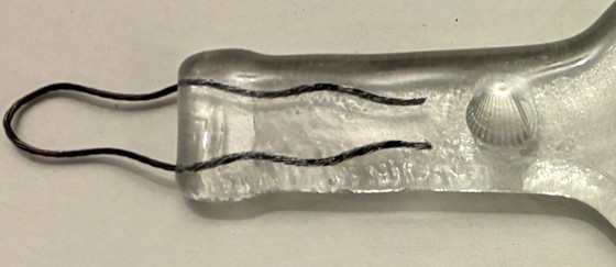 Image 1 of Bottle made of pressed glass with incorporated decorative fish and shell