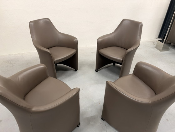 4 Leolux Lirio Esszimmerstühle braunes Leder (Foto 25 von 25)