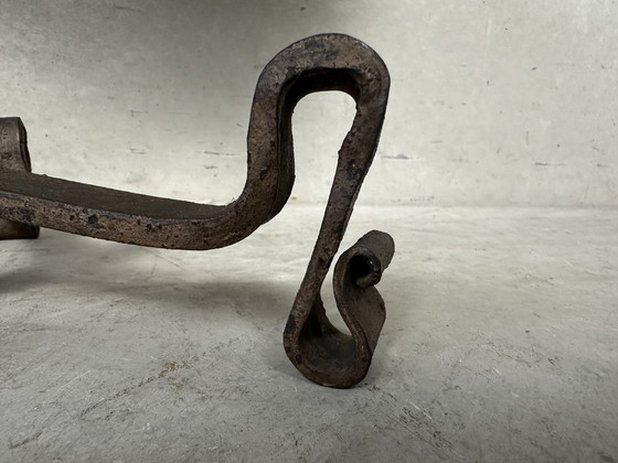 Image 1 of Antique Spanish Brutalist table lamp - wrought iron