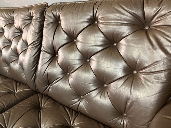 Image 1 of Canapé deux places seventies en cuir vintage