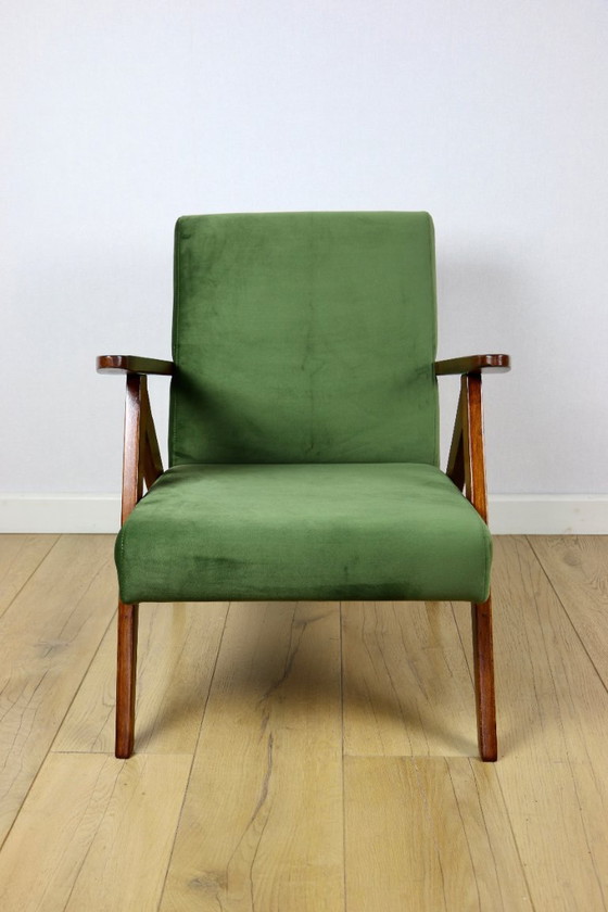 Image 1 of B-310 VAR armchair sea green olive velvet