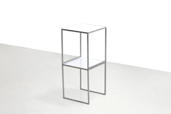 Table d'appoint vintage de design danois en chrome et plexiglas – Tables d'appoint, Metal (photo 3 of 6)