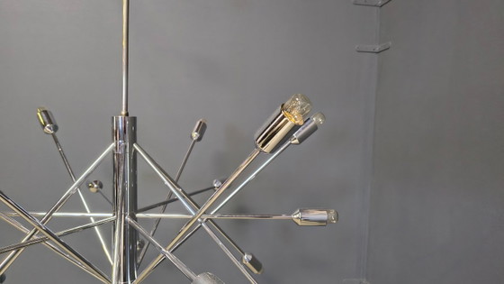 Image 1 of Vintage chrome sputnik style chandelier, 1970s