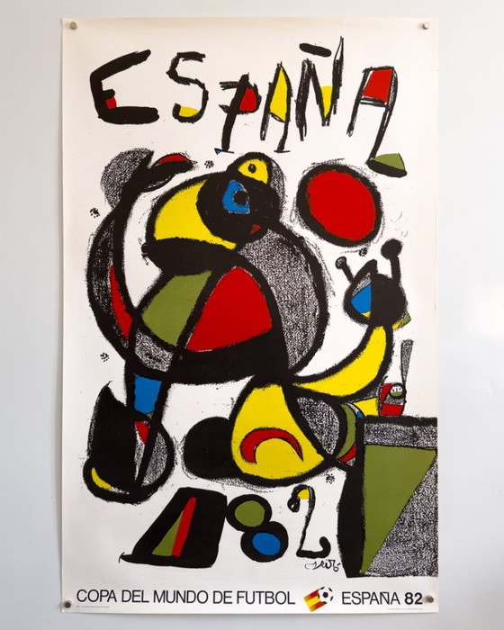 Image 1 of 🏆 Spanje 82 – Originele poster van Joan Miró | 95 x 60 cm | Spanje
