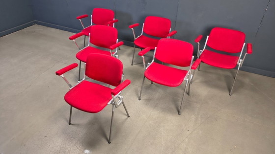 Image 1 of Chaises d'appoint vintage DSC 106 de Giancarlo Piretti pour Castelli, années 1970 - lot de 6